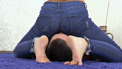 His place is under her jeans ass!