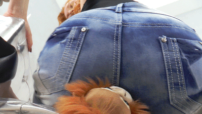 Crushed under her ass cheeks